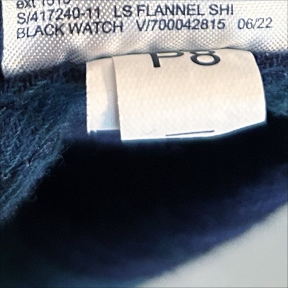 Old Navy Flannel Shirt Men XL Green Blue Black Watch Plaid Tartan Double Brushed - Picture 6 of 7
